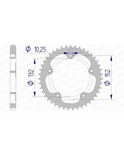 Couronne Moto AFAM Couronne AFAM 40 dents alu pas 525 type 93836 MV Agusta