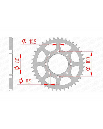 Couronne Moto AFAM Couronne AFAM 41 dents acier pas 520 type 14312 Suzuki