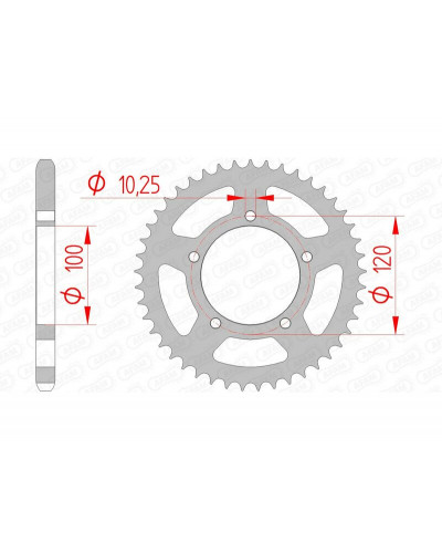 Couronne Moto AFAM Couronne AFAM 41 dents acier pas 525 type 35800 Aprilia RSV1000