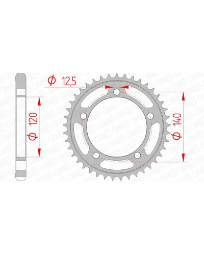 Couronne Moto AFAM Couronne AFAM 41 dents acier pas 530 type 14911 Suzuki GSX1340 B-King