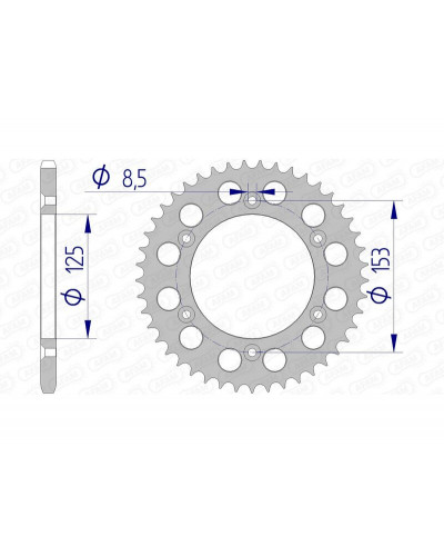 Couronne Moto AFAM Couronne AFAM 41 dents alu pas 520 type 11212N