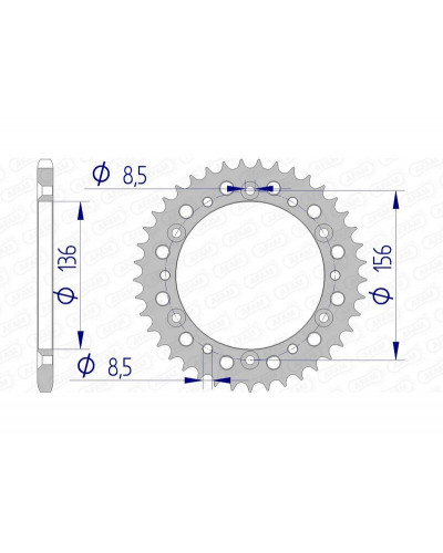 Couronne Moto AFAM Couronne AFAM 41 dents alu pas 520 type 15303 Gas Gas SM400FSE