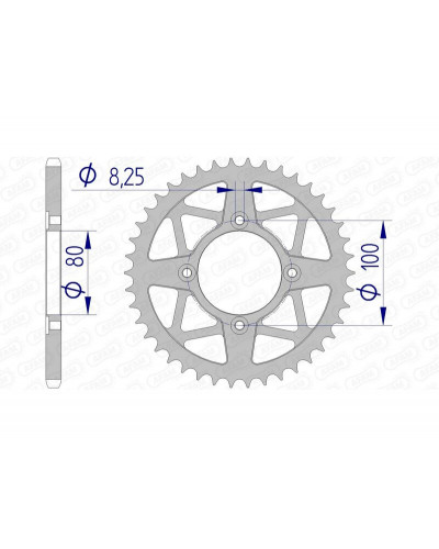 Couronne Moto AFAM Couronne AFAM 41 dents alu pas 520 type 93320