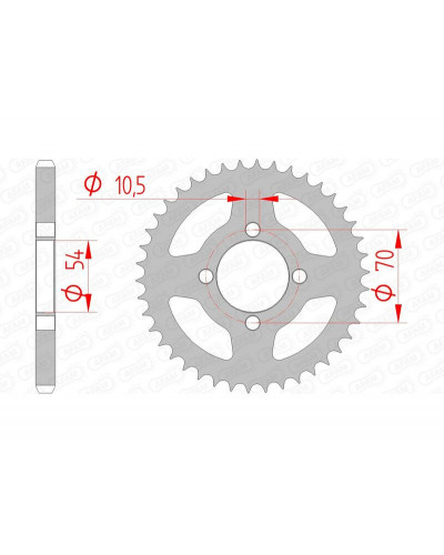 Couronne Moto AFAM Couronne AFAM 42 dents acier pas 428 type 10229 Honda CBR125R