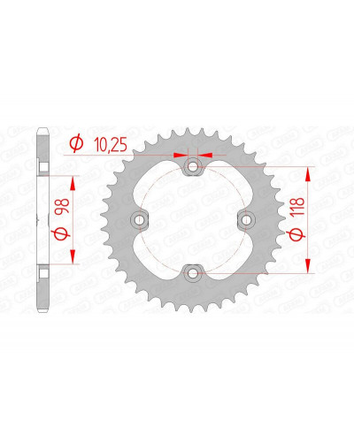 Couronne Moto AFAM Couronne AFAM 42 dents acier pas 520 type 92401