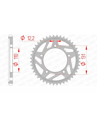 Couronne Moto AFAM Couronne AFAM 42 dents acier pas 525 type 164800 BMW S1000RR