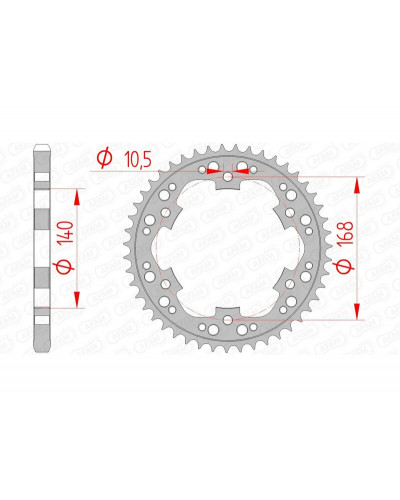 Couronne Moto AFAM Couronne AFAM 42 dents acier pas 525 type 92635 BMW