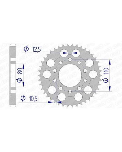 Couronne Moto AFAM Couronne AFAM 42 dents alu pas 530 type 11605 Honda VF700S