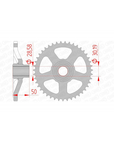 Couronne Moto AFAM Couronne AFAM 43 dents acier pas 415 type 35100 Aprilia