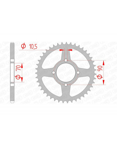 Couronne Moto AFAM Couronne AFAM 43 dents acier pas 520 type 16310 Kawasaki KSF250 Mojave