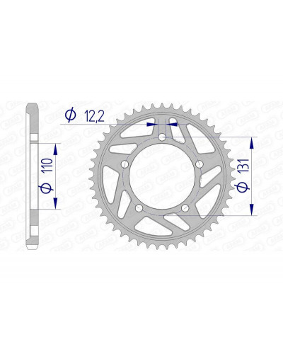 Couronne Moto AFAM Couronne AFAM 44 dents alu pas 525 type 165800 BMW S1000RR