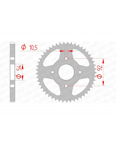 Couronne Moto AFAM Couronne AFAM 45 dents acier pas 428 type 12202 Yamaha