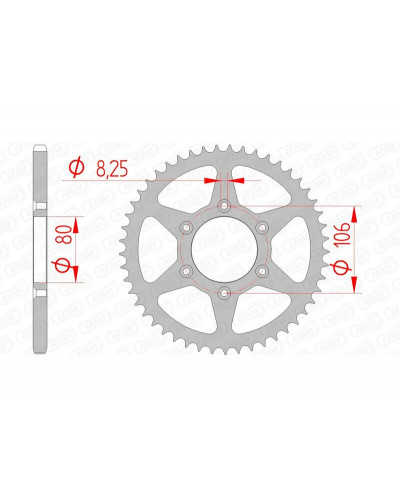 Couronne Moto AFAM Couronne AFAM 45 dents acier pas 520 type 35204 Aprilia 125