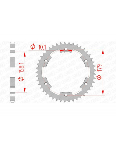 Couronne Moto AFAM Couronne AFAM 45 dents acier pas 525 type 35804 Aprilia ETV1000 Caponord