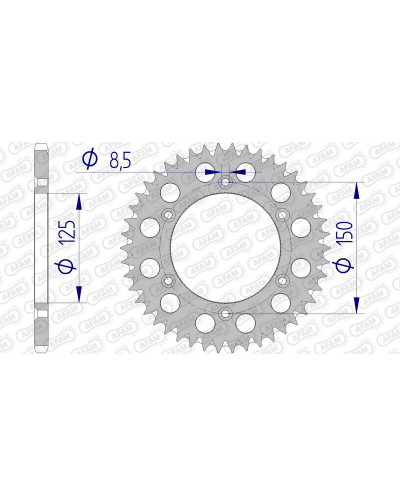 Couronne Moto AFAM Couronne AFAM 45 dents alu pas 520 type 72304