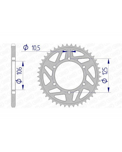 Couronne Moto AFAM Couronne AFAM 45 dents alu pas 520 type 87606 Triumph