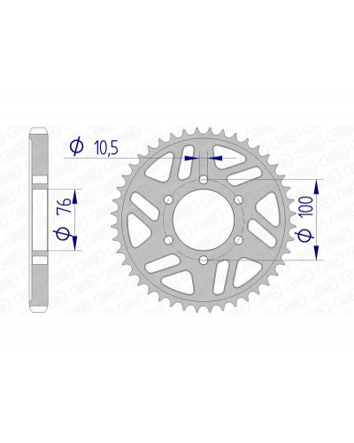 Couronne Moto AFAM Couronne AFAM 45 dents alu pas 530 type 15902 Suzuki GSX-R750