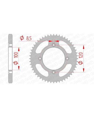 Couronne Moto AFAM Couronne AFAM 46 dents acier pas 428 type 38200 Beta