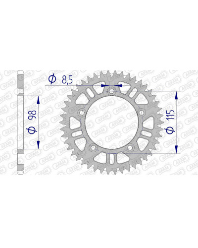 Couronne Moto AFAM Couronne AFAM 46 dents alu pas 420 type 72101