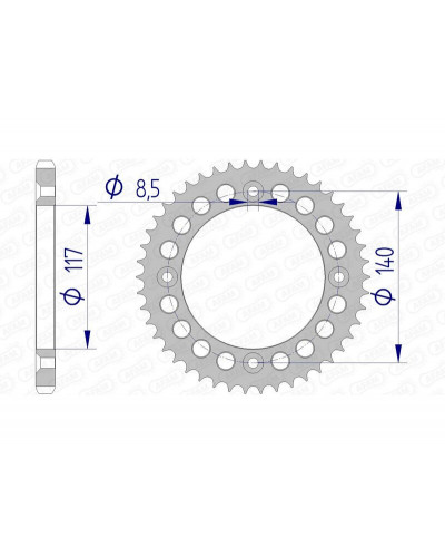 Couronne Moto AFAM Couronne AFAM 46 dents alu pas 428 type 13108 Yamaha