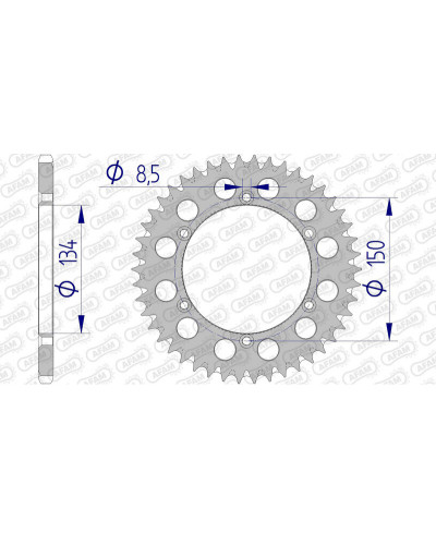 Couronne Moto AFAM Couronne AFAM 46 dents alu pas 520 type 17206