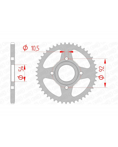 Couronne Moto AFAM Couronne AFAM 47 dents acier pas 420 type 12112 Yamaha