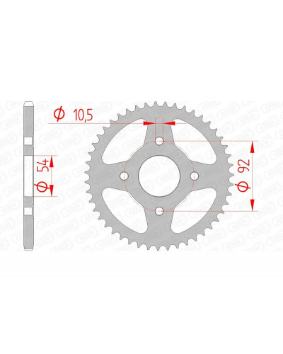 Couronne Moto AFAM Couronne AFAM 47 dents acier pas 420 type 12113