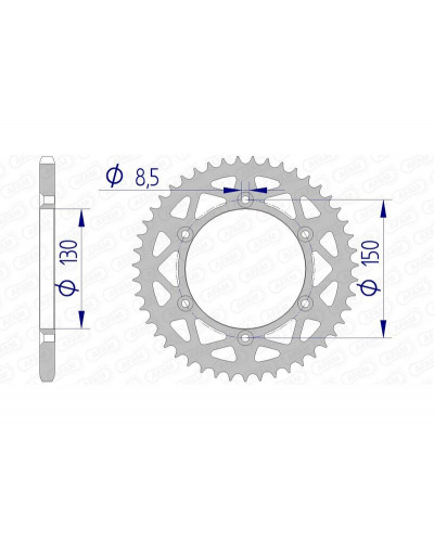 Couronne Moto AFAM Couronne AFAM 47 dents alu pas 520 type 13323N