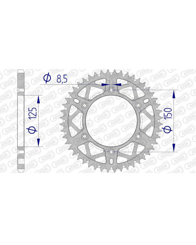 Couronne Moto AFAM Couronne AFAM 47 dents alu pas 520 type 72304