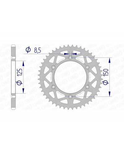 Couronne Moto AFAM Couronne AFAM 47 dents alu pas 520 type 72304N