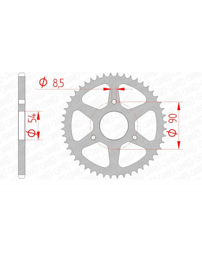 Couronne Moto AFAM Couronne AFAM 48 dents acier pas 420 type 146100 Malaguti Drakon 50