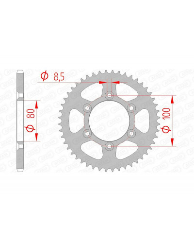 Couronne Moto AFAM Couronne AFAM 48 dents acier pas 420 type 80103 Rieju