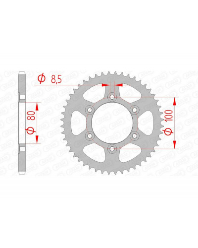 Couronne Moto AFAM Couronne AFAM 48 dents acier pas 420 type 80105 Rieju