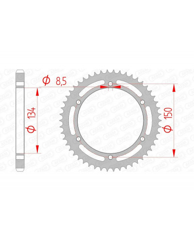 Couronne Moto AFAM Couronne AFAM 48 dents acier pas 428 type 16203 Kawasaki