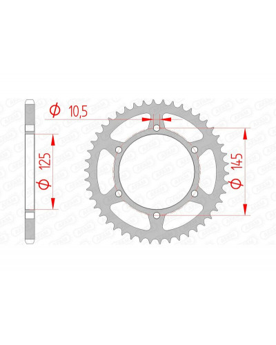 Couronne Moto AFAM Couronne AFAM 48 dents acier pas 520 type 12305 Yamaha