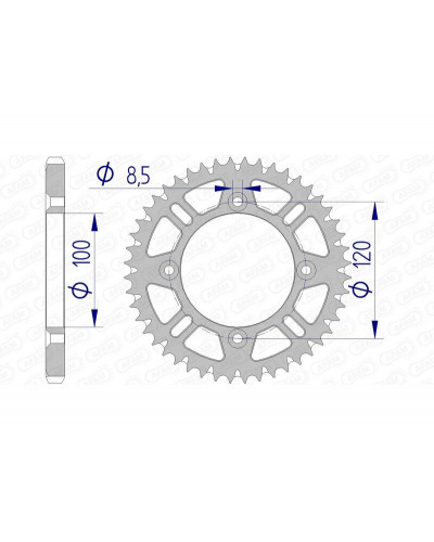 Couronne Moto AFAM Couronne AFAM 48 dents alu pas 428 type 15104