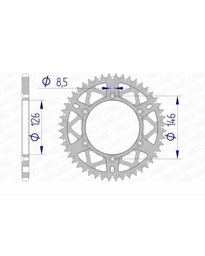 Couronne Moto AFAM Couronne AFAM 48 dents alu pas 520 type 15203 Suzuki