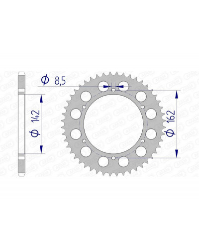 Couronne Moto AFAM Couronne AFAM 48 dents alu pas 520 type 15305 Suzuki PE175