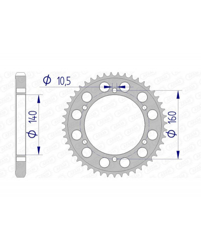 Couronne Moto AFAM Couronne AFAM 48 dents alu pas 530 type 17701