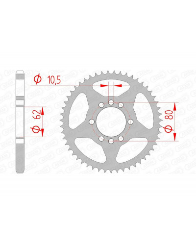 Couronne Moto AFAM Couronne AFAM 49 dents acier pas 428 type 12204 Yamaha