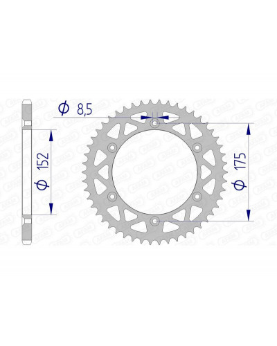 Couronne Moto AFAM Couronne AFAM 49 dents alu pas 520 type 13508N Yamaha