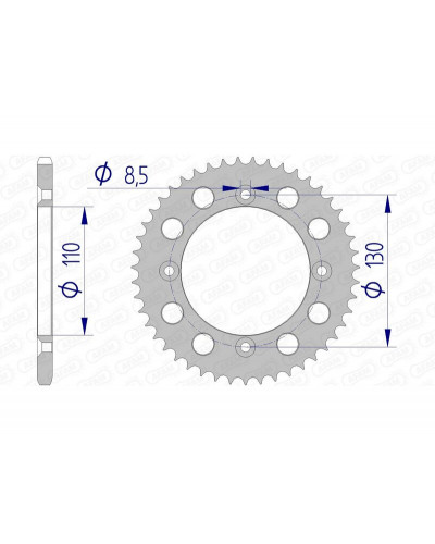 Couronne Moto AFAM Couronne AFAM 49 dents type 11104N pas 420 alu HONDA CR 80 R