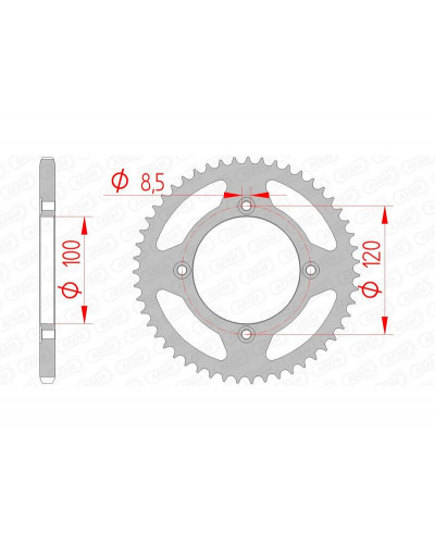 Couronne Moto AFAM Couronne AFAM 50 dents acier pas 420 type 38101 Beta 50RR