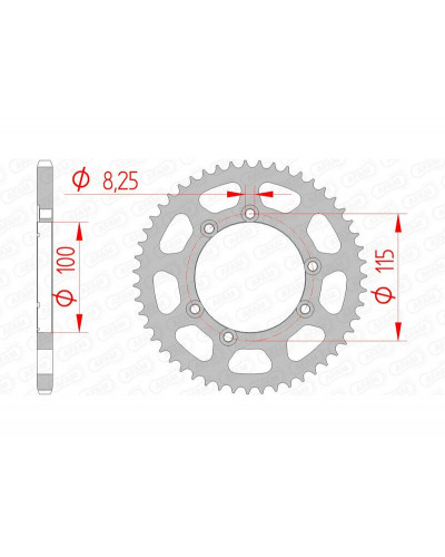 Couronne Moto AFAM Couronne AFAM 50 dents acier pas 420 type 92115