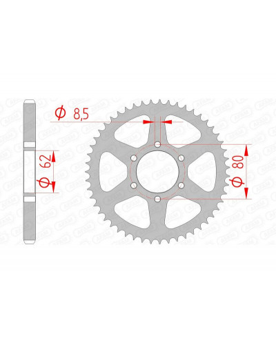 Couronne Moto AFAM Couronne AFAM 50 dents acier pas 428 type 12208 Yamaha