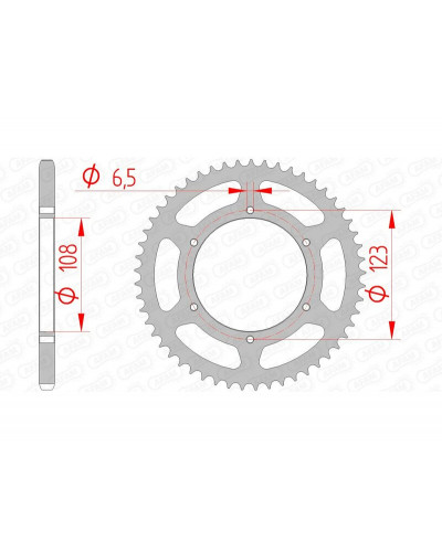 Couronne Moto AFAM Couronne AFAM 52 dents acier pas 420 type 92114 Aprilia RS50