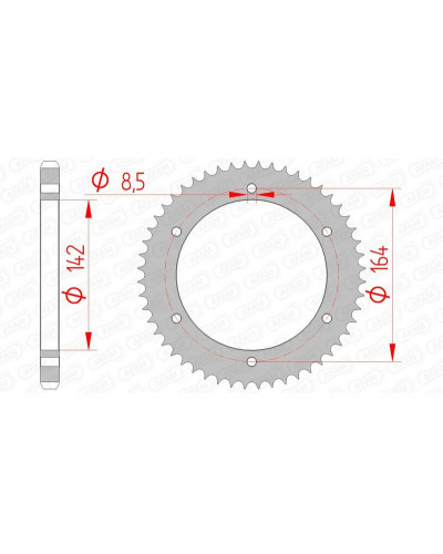 Couronne Moto AFAM Couronne AFAM 52 dents acier pas 428 type 65200 Hyosung