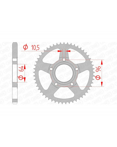 Couronne Moto AFAM Couronne AFAM 53 dents acier pas 428 type 10203 Honda XL125R