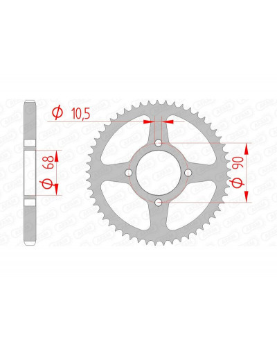 Couronne Moto AFAM Couronne AFAM 53 dents acier pas 428 type 10205 Honda MTX125 RW