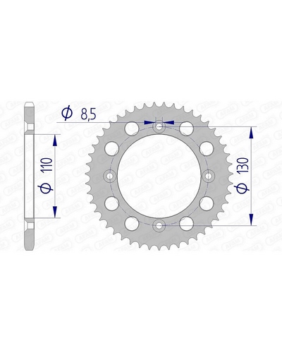 Couronne Moto AFAM Couronne AFAM 55 dents type 11104N pas 420 alu HONDA CR 80 R